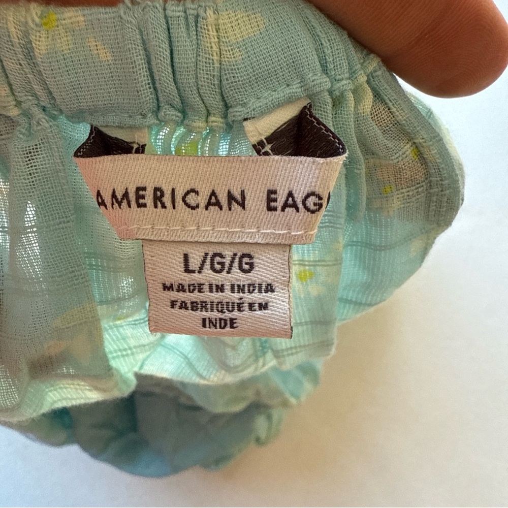 American Eagle Women’s Large Top‎ Cap Sleeve Floral Daisy Baby Doll cottage - Picture 9 of 11